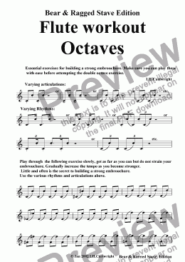 page one of Flute workout - Octaves
