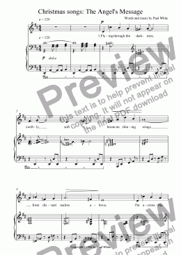 page one of Christmas songs: The Angel’s Message