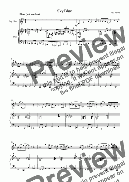 page one of Sky Blue - Soprano Sax