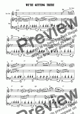 page one of We're Getting There - Soprano Sax