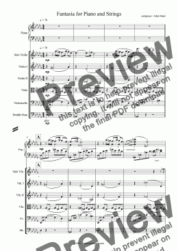 page one of Fantasia for Piano and Strings