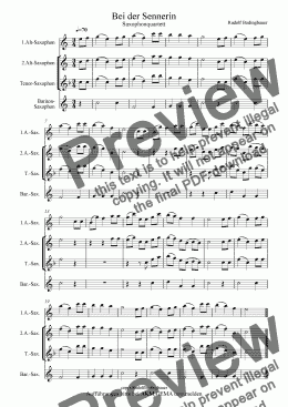 page one of Bei der Sennerin  Saxophonquartett