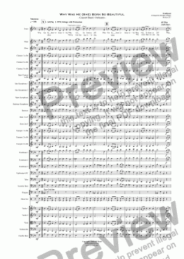 page one of Why Was He (She) Born So Beautiful - Concert Band / Orchestra 