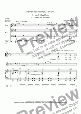 page one of Love Lifted Me, SATB revised