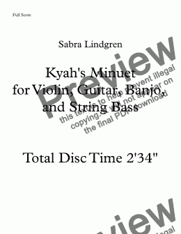 page one of Kyah's Minuet