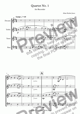 page one of Quartet No. 1 Largo