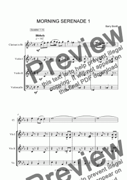 page one of Morning Serenade 1(clarinet &strings)