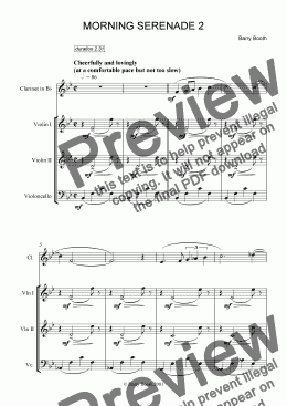 page one of Morning Serenade 2 (clarinet & strings)