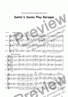 page one of Santa's Saxes Play Baroque