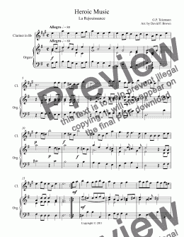 page one of Heroic Music XII for Clarinet in Bb