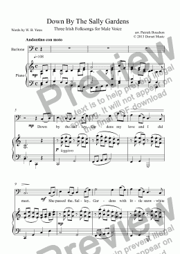 page one of Down By The Sally Gardens for Baritone and Piano