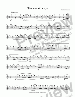 page one of Andersen, Tarantella   for solo flute