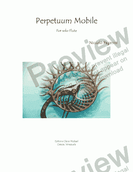page one of Perpetuum Mobile for solo Flute