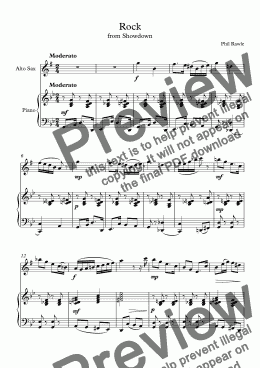 page one of Rock - Alto Sax and Piano