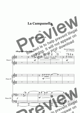 page one of Paganini - La Campanella - 1 piano 6 hands