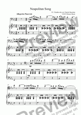 page one of Tchaikovsky - Neapolitan Song for Cello and Piano