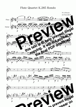 page one of Flute Quartet K.285 Rondo