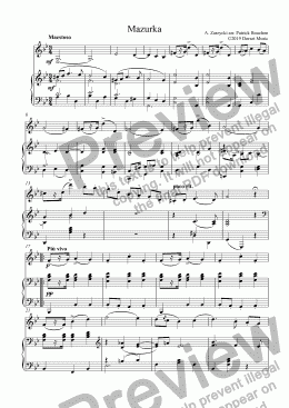 page one of Zarzycky - Mazurka for Clarinet and Piano