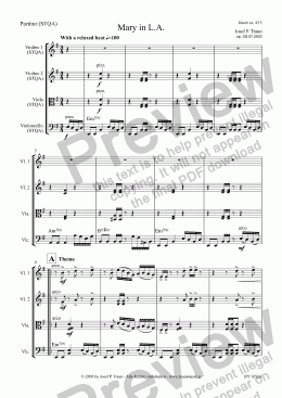 page one of Mary In L.A. (STQA/Score & Parts)