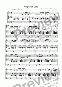 page one of Tchaikovsky - Neapolitan Song for Clarinet and Piano