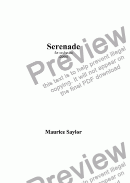 page one of Serenade for Orchestra (2000)