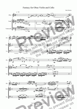 page one of Fantasy for Oboe Violin and Cello