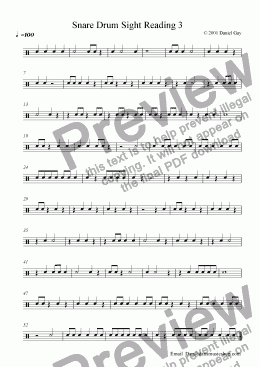 page one of Snare Drum Sight Reading 3