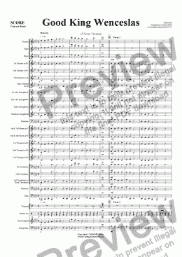 page one of Good King Wenceslas (Christmas) Ab Major: Higher Key  - Concert Band