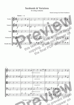page one of Sarabande & Variations