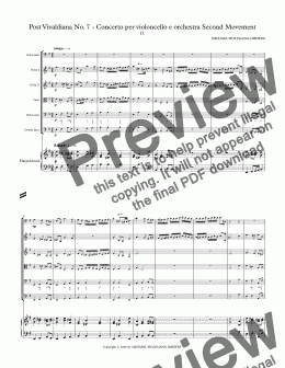 page one of Post Vivaldiana No. 7 (Concerto per violoncello e orchestra in G-Major): II. Adagio