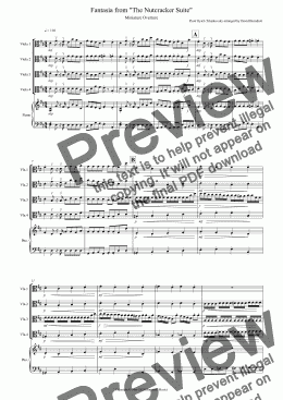 page one of Miniature Overture (Fantasia from Nutcracker) for Viola Quartet