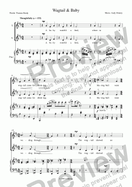 page one of Wagtail & Baby (SA / duet + piano)