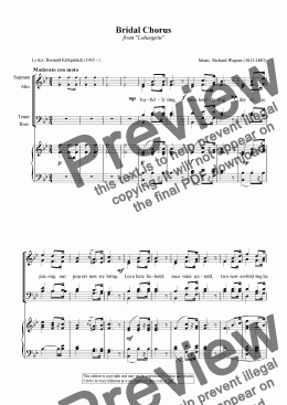 page one of Here comes the Bride - arr. SATB - Download Sheet Music & Lyrics