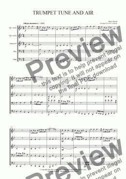 page one of Trumpet Tune and Air (brass quintet)