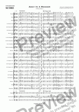 page one of Away In A Manger - 1st Tune  (Christmas) - Concert Band