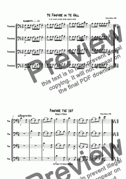 page one of Fanfares (Trombone Quartet)