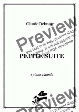 page one of Debussy - PETITE SUITE - 1 piano 4 hands