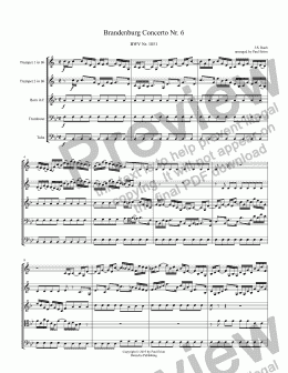 page one of Brandenburg Concerto Nr. 6