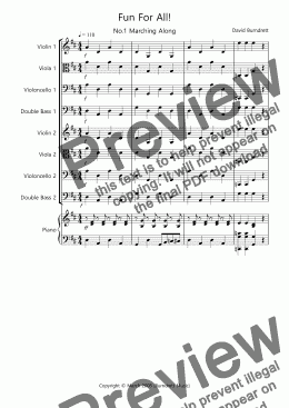 page one of Fun for All! for Open Strings, String Orchestra and Piano