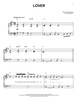 page one of Lover (Easy Piano)
