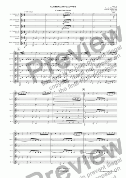 page one of Australian Calypso  - Clarinet Choir (Sextet)