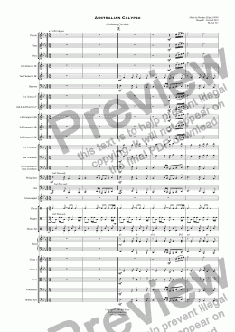 page one of Australian Calypso  (Orchestral Version)