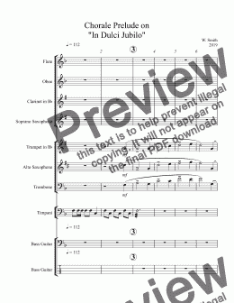 page one of Chorale Prelude on "In Dulci Jubilo"