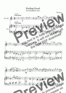 page one of Feeling Good - Alto Sax