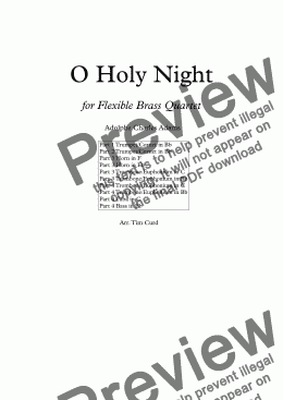 page one of O Holy Night For Flexible Brass Quartet