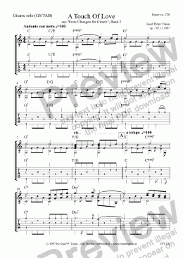 page one of A Touch Of Love (GS plus TAB)