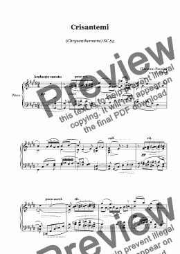 page one of G. Puccini - CRISANTEMI - piano solo