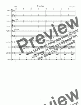 page one of Dies Irae (marching band)