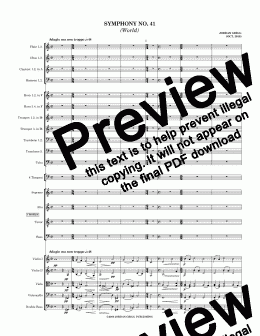 page one of SYMPHONY NO 41 (World) - Score and parts