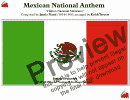 page one of Mexican National Anthem ''Himno Nacional Mexicano'' for String Orchestra